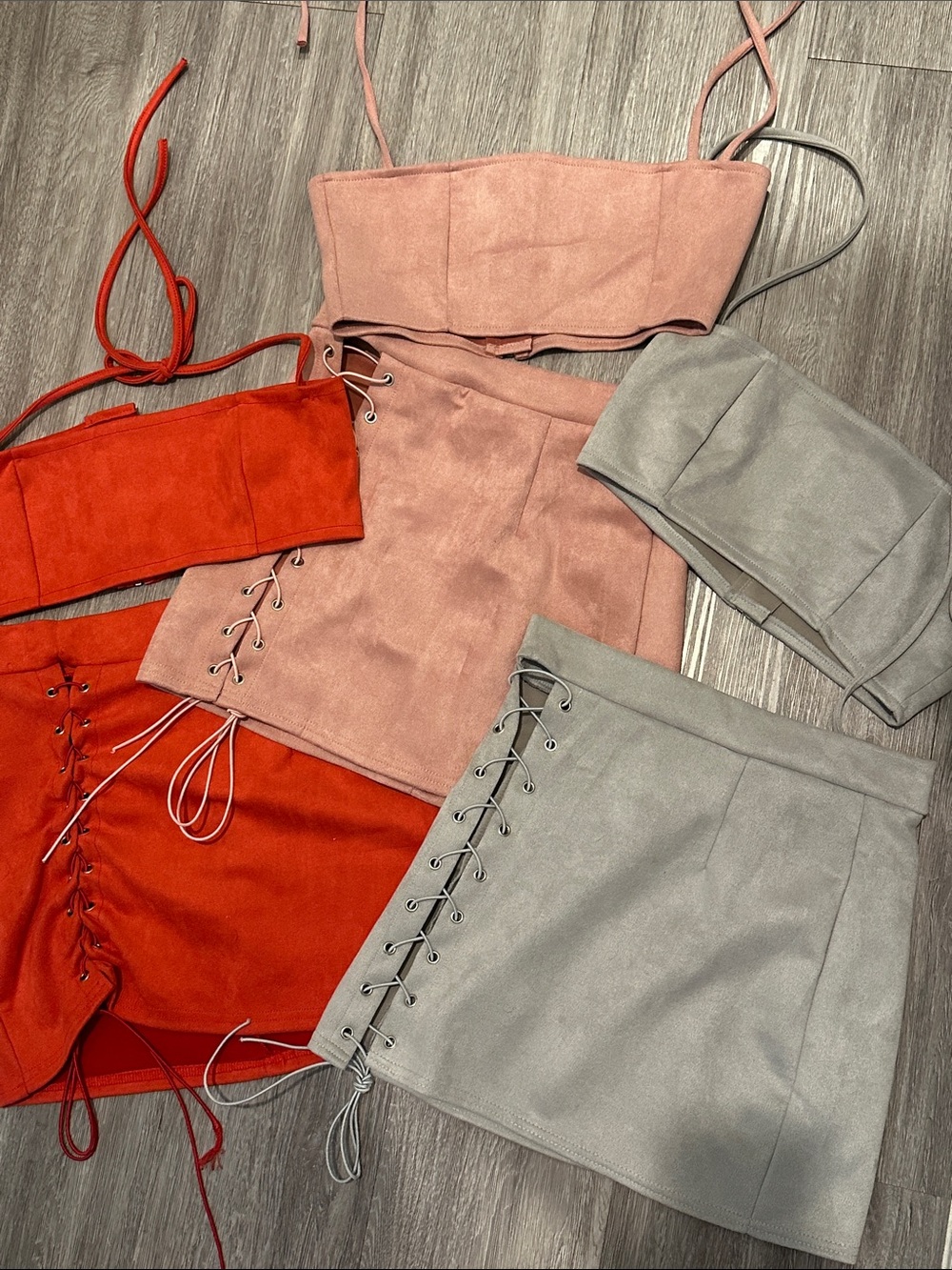 Suede Lace-Up Skirts & Tube Tops Bundle!